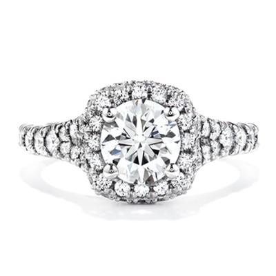 14K White Gold Round Cut Lab Grown Diamond Ring for Women 1.2 Carat Total.