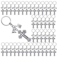 Holy Bible Pendants Keyrings Jesus Christian Cross Keychain Baptism Party Fav...