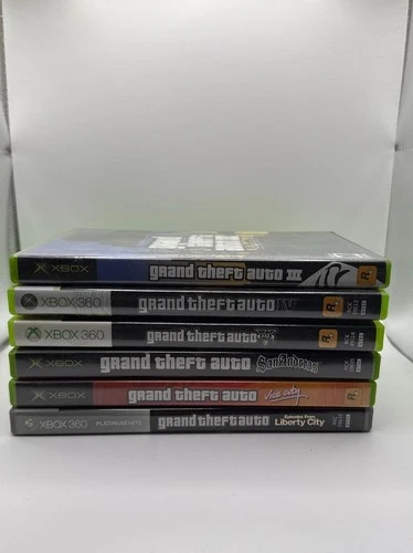 Grand Theft Auto Xbox Bundle - GTA III, IV, V, Vice City, San Andreas, & Liberty