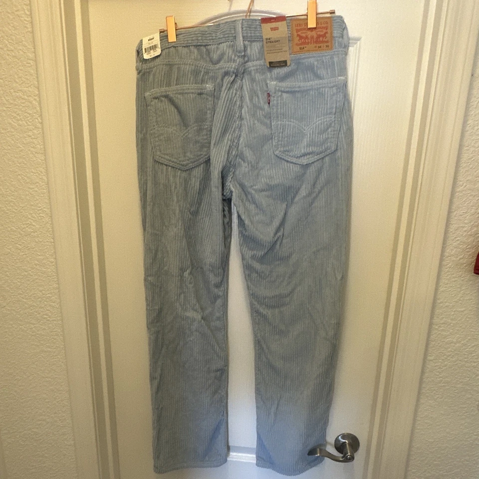 NWT Levi's 514 Relaxed Fit Corduroy Pants Light Sky Blue 34X30 - Image 1 of 4