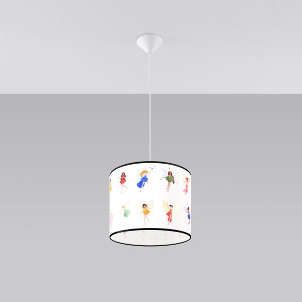 Suspension PVC multicolore E27 fée 30 cm de diamètre pour lustre
