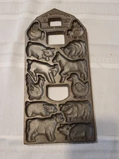 Vintage John Wright Cast Iron Mold The Barnyard Co 1988 Bakeware 2 Sided. L8