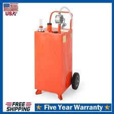 30 Gallon Gas Caddy with Pump Wheels ,Portable Fuel Fluid Diesel Transfer Tank