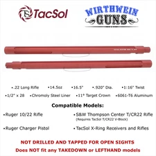 Tactical Solutions Ruger 10/22 X-Ring Threaded Bull Barrel Matte Red