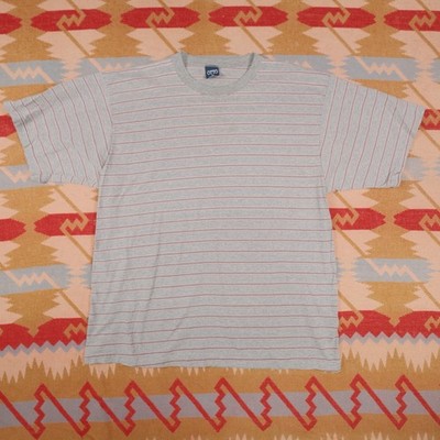 Vintage Otto Men s XL Gray Single Stitch 90s Grunge Skate T-Shirt Blank Stripe