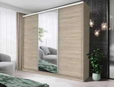 IBIZA Gold  Sliding Door Mirror Wardrobe Bedroom Storage, Multiple Sizes