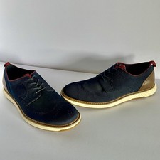 Vince Camuto Mens Blue Round Toe Lace Up Oxford Dress Shoes Size 11.5 M