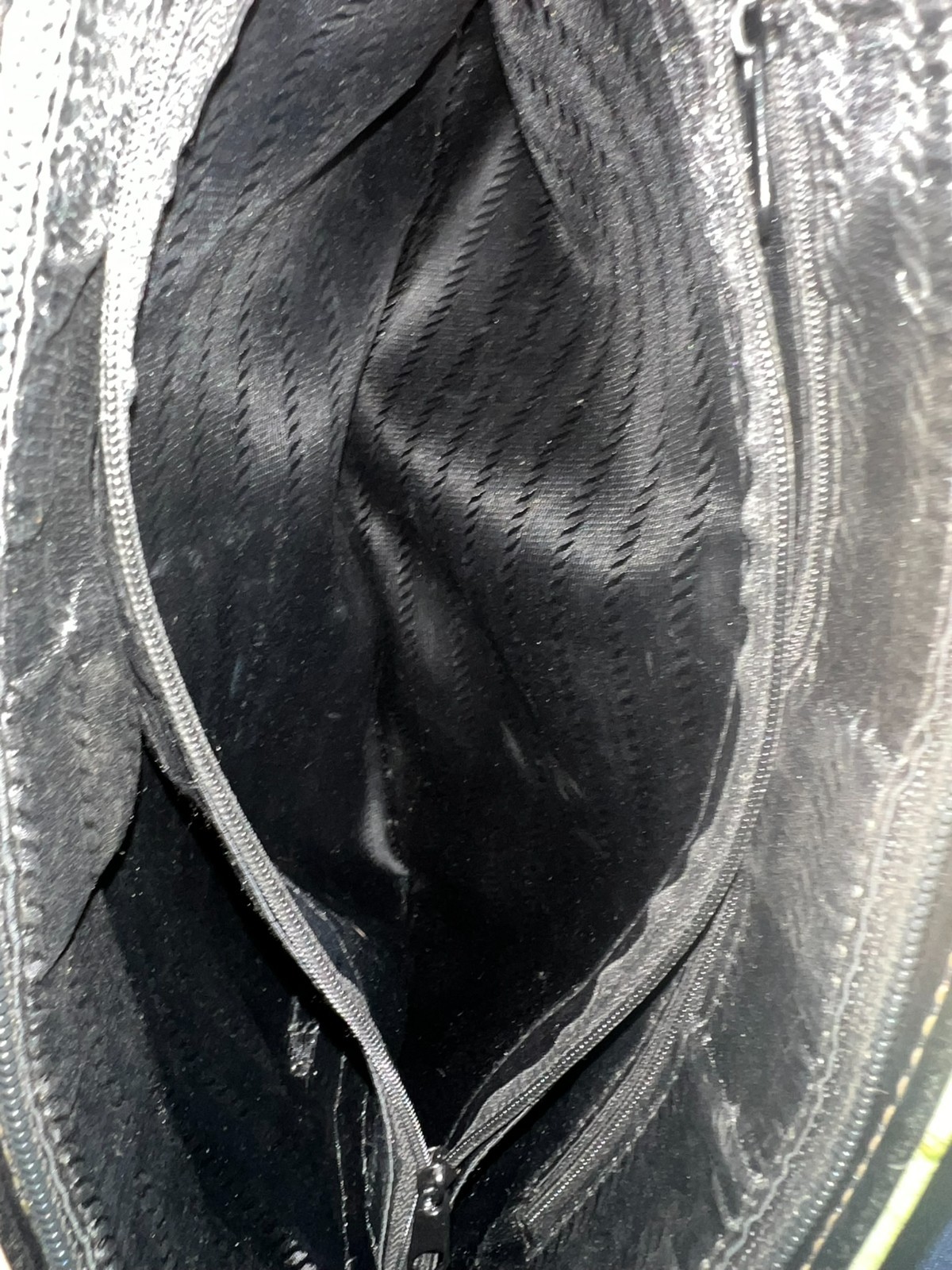 Faux Leather Patchwork Multicolored Zippered Hand… - image 9