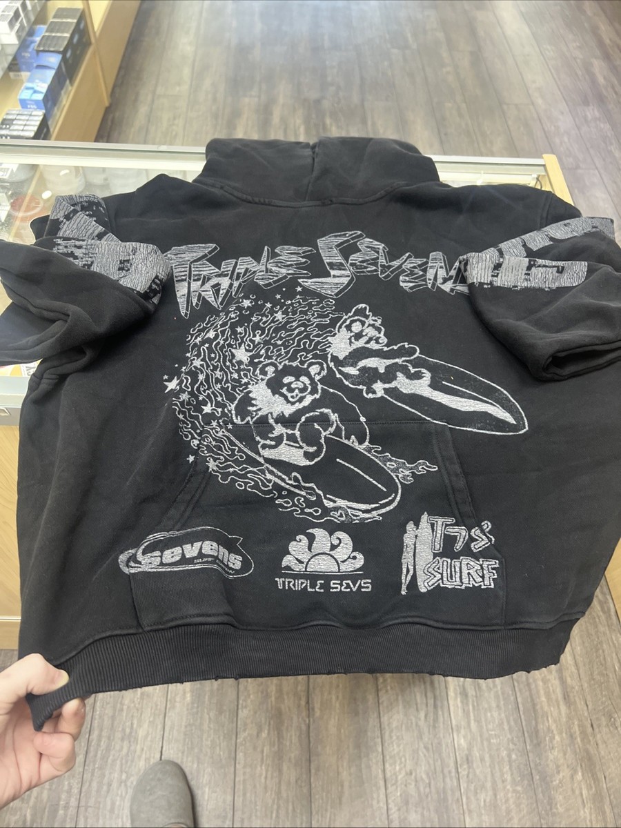 SEVEN'S セブンズTV ALL Crop OS Hoodie Surfing bears NWT Small Black 777's Sevens Triple XL JACKET BLACK ジャケット・アウター