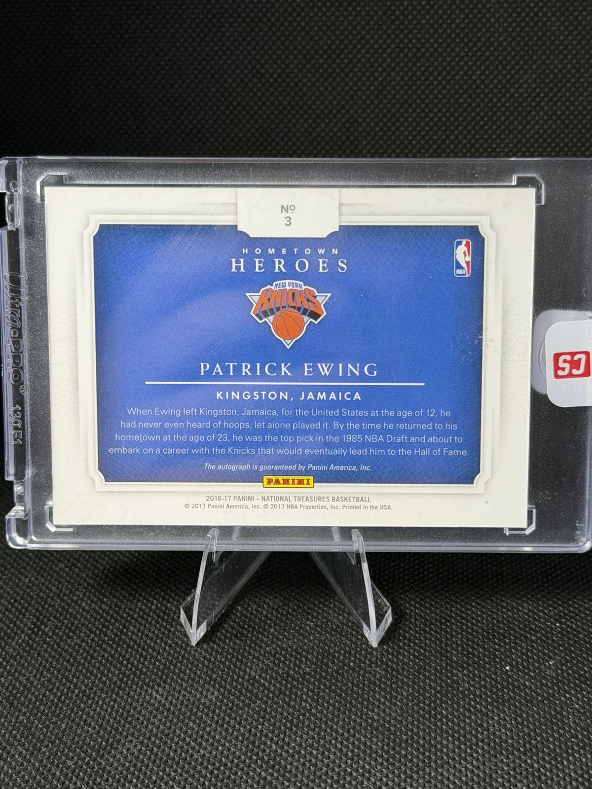 2016 Panini National Treasures Patrick Ewing Knicks Auto /35 Hometown Heroes view 2