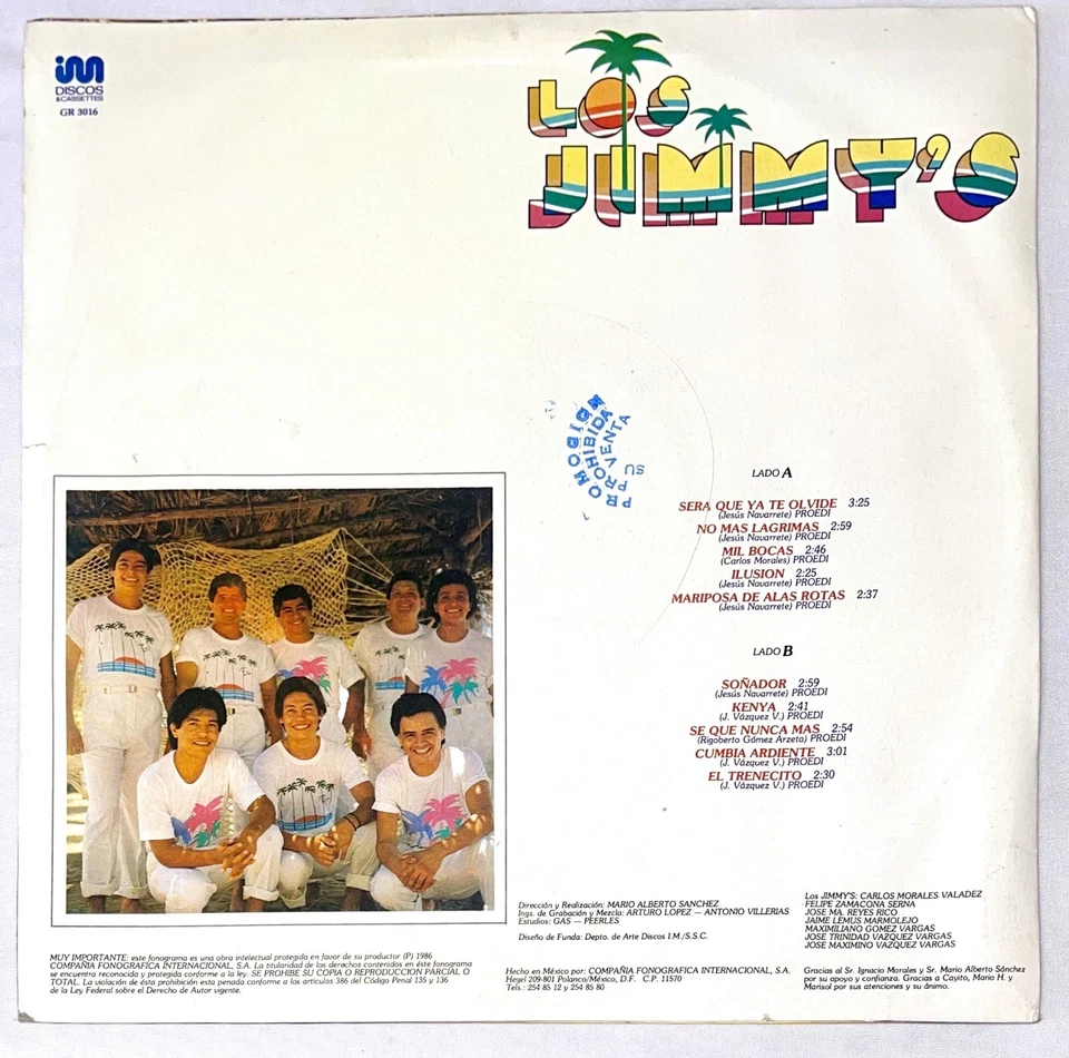 Los Jimmy's - No mas lagrimas - Rare - Mexican - Image 2 of 4