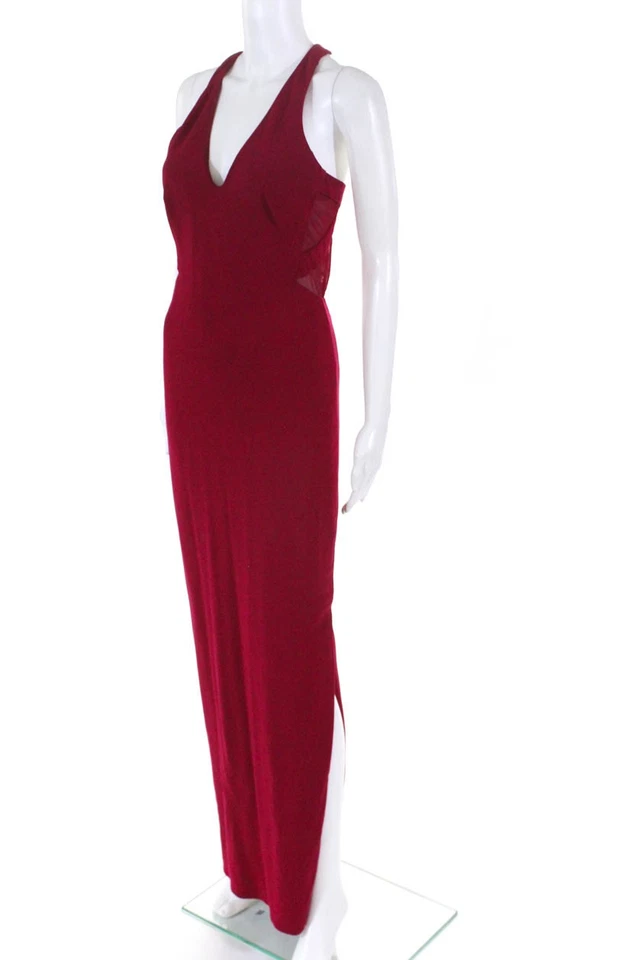 Vestido justo Nicole Miller feminino amor profundo gola V sem mangas vermelho tamanho 6 10886858 - Imagem 2 de 4