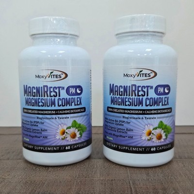TWO PACK MoxyVites MagniRest PM Magnesium Complex for Women & Men - calming