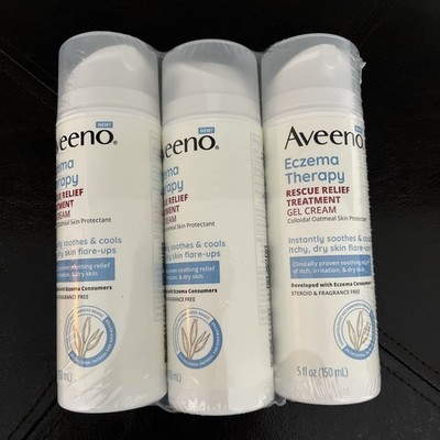 3x Aveeno Eczema Therapy  Rescue Relief Treatment Gel Cream 5fl Oz