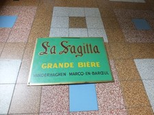 Ancienne plaque tôle PLV Biere Brasserie LA SAGITTA VANDERHAGHEN Envoi GRATUIT