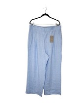 NEW Everlane The Way High Linen Drape Pant Blue Size 16