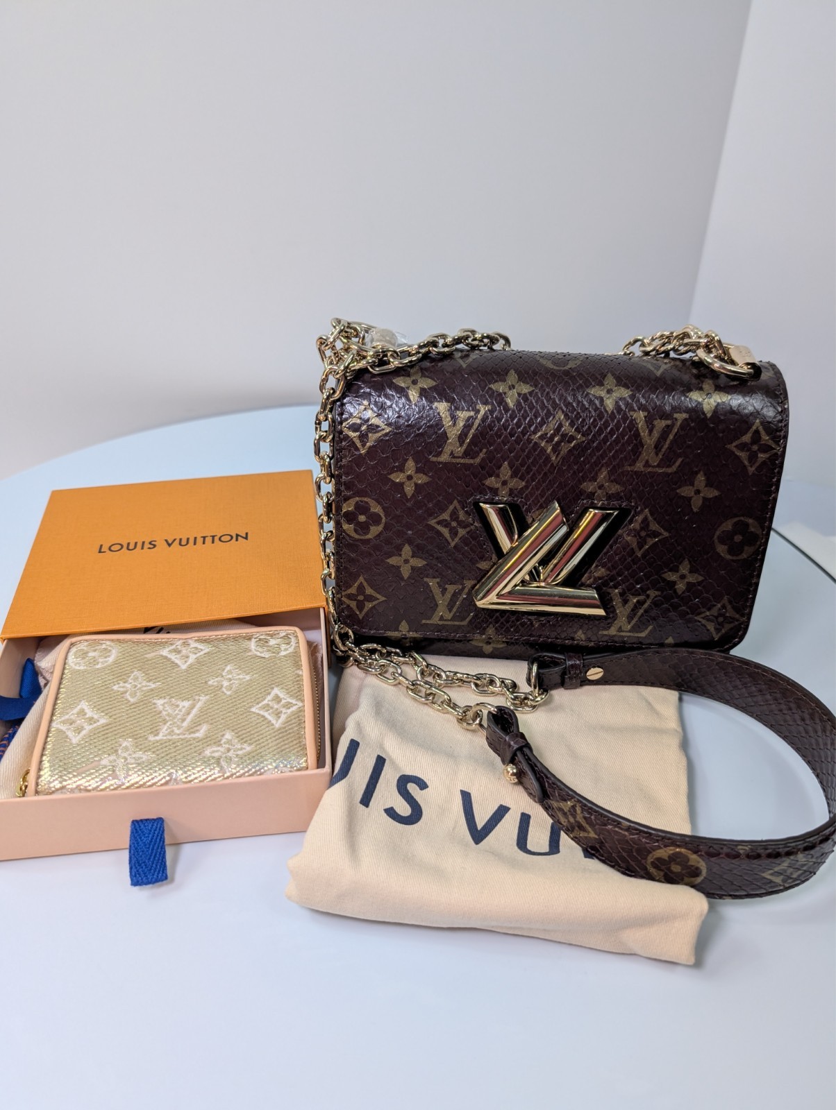 Louis Vuitton Brown Glazed Python Monogram Twist … - image 2