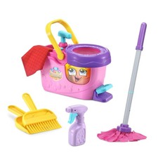 Clean Sweep Learning Caddy, Mop and Broom Cleaning Toy Set for Ages 3-5, Pink
