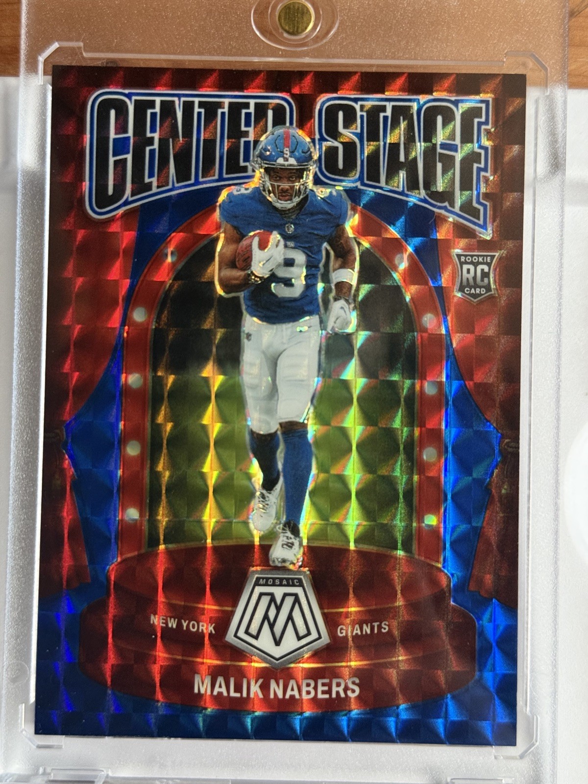 2024 Mosaic MALIK NABERS Center Stage Blue Color match Rookie #1/99 FOP Giants