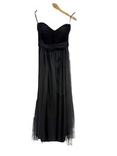 Jenny Yoo Collection Black Tulle Strapless Evening Gown Bridesmaids Size 8