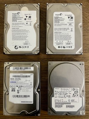 Bulk lot of (4) Failed* 3.5in (HDD) Hard Disk Drives   For Parts/Not Working*