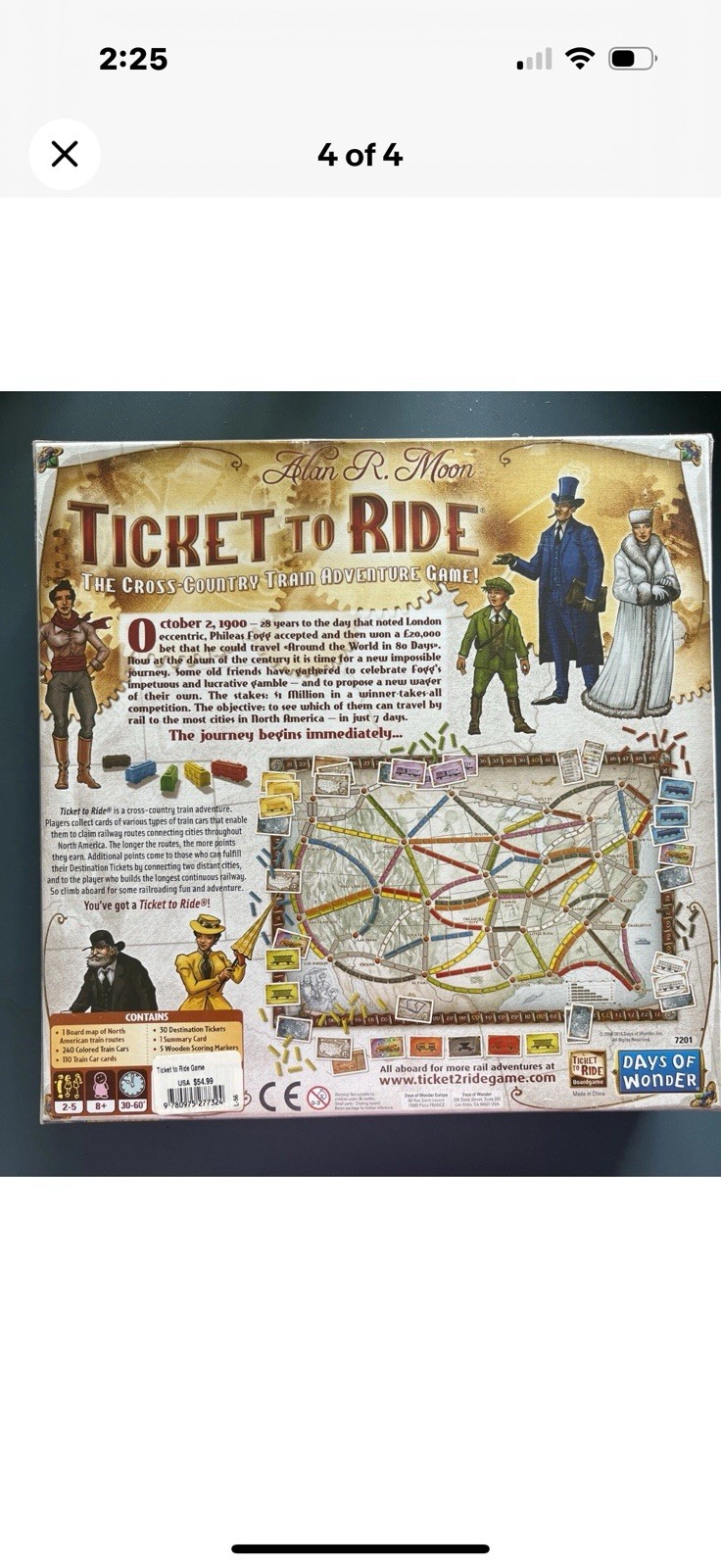 Days of Wonder Ticket To Ride by Alan R. Moon Train Adventure Board Game