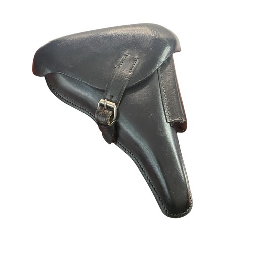 Vintage WWII German Army Black Leather P08 Luger Pistol Holster 1941 WaA170