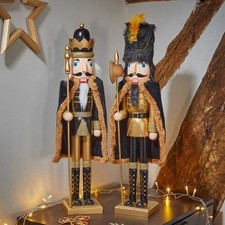 Three Kings Caped Nutcracker Black/Gold XL 60cm