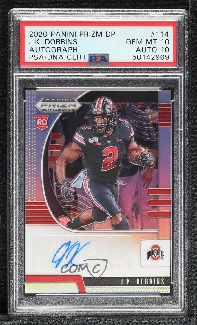 2020 Prizm Draft Picks Rookies Silver JK Dobbins #114 PSA 10 Rookie Auto RC 0g6k