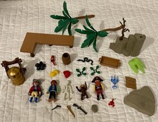 Playmobil Vintage Pirate Set Mixed Lot Geobra 1995 Monkey Skeleton Tropical Pier