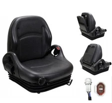 NEW UNIVERSAL FORKLIFT SUSPENSION MOLDED SEAT/SWITCH | BLACK VINYL