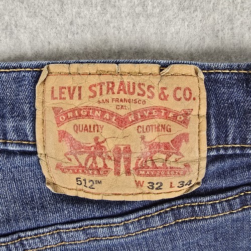 Jeans Levis 512 uomo 32 x 34 slim gamba conica 5 tasche elasticizzato blu denim - Foto 3 di 20