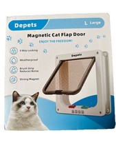 Depets Magnetic Cat Flap Door, Large, 4 Way Locking