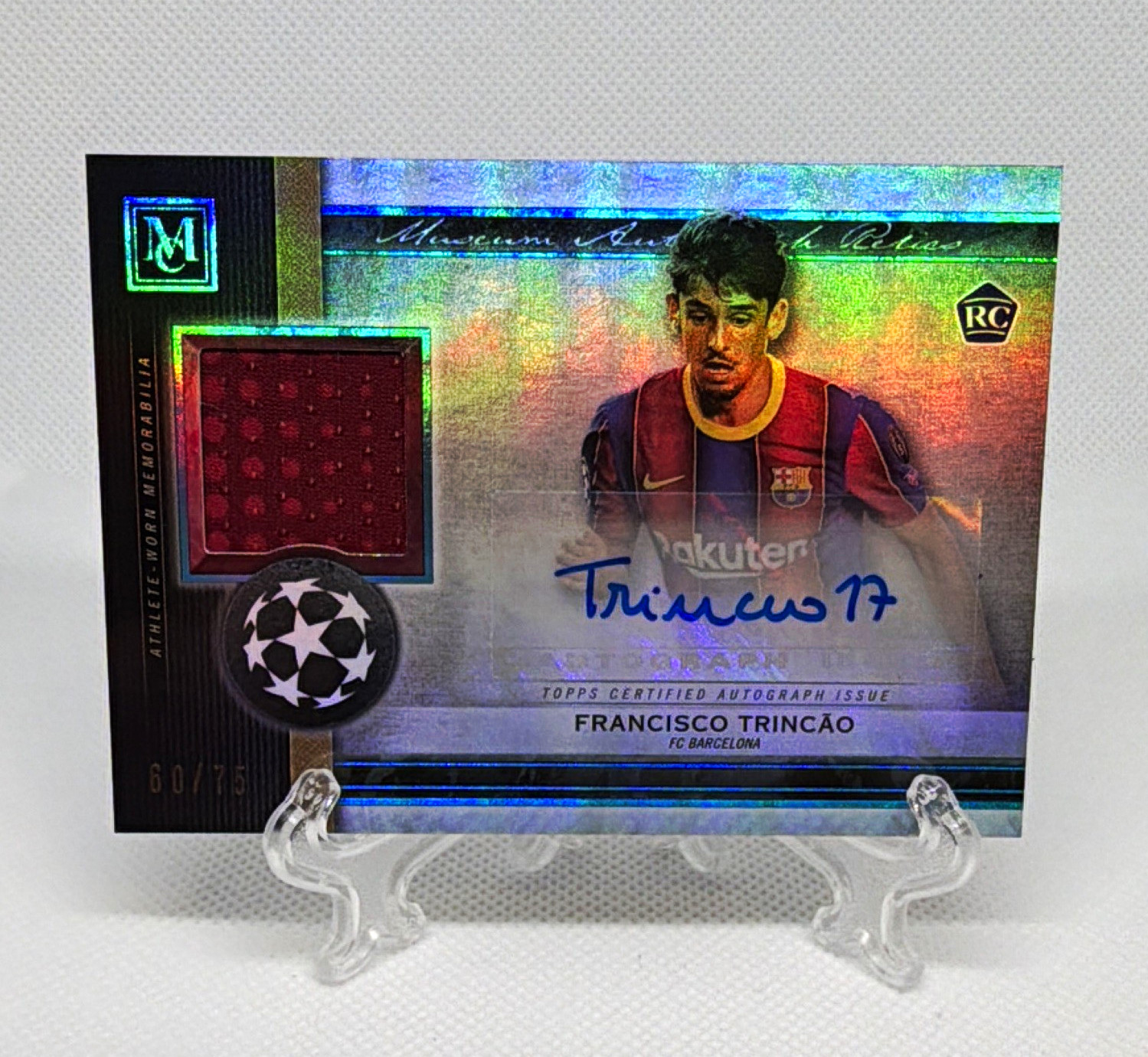 Topps 2020-21 Museum Collection UCL Francisco Trincao Auto Relic RC /99 MAR-FTR