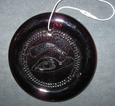 Attrape soleil ambre Blenko design égyptien oeil d'Horus deuxième série