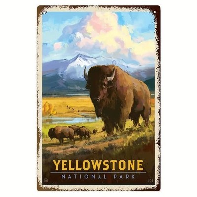 Blechschild Yellowstone Nationalpark Vintage Metallschild TEL3230