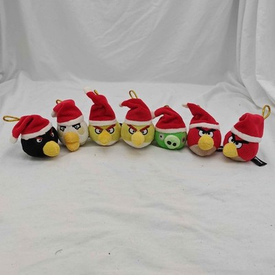 Lot Of 7 Angry Birds Seasons 3  Plush Christmas Ornament  Santa Hat