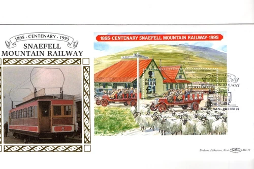 1995 ISLE OF MAN - SNAEFELL MOUNTAIN RAILWAY-BENHAM SILK FDC FROM COLLECTION B19