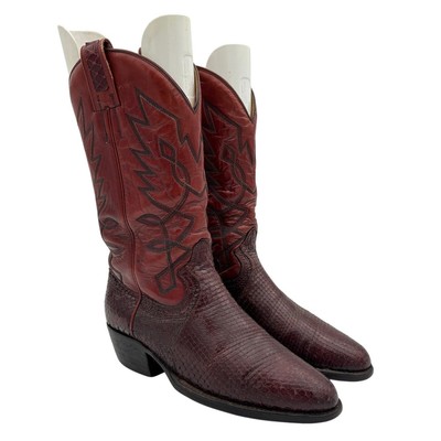 Montana Cowboy Boots Snakeskin Leather Western Boots Men\'s 8 Montana Cowboy Boots Snakeskin Leather Western Boots Men main image 2