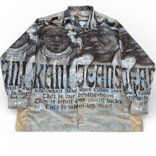 Camisa De Colección Karl Kani Hermandad Manga Larga Con Botones Marrón Talla 5X