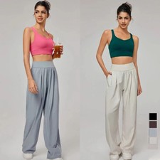 Straight wide-legged trousers spring and summer new female high waist thin sport