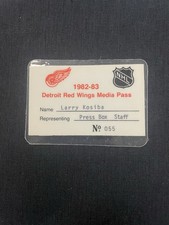 1982-83 Mike Vernon NHL Debut Detroit Red Wings Media Pass Season Esposito 400 W