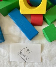 191 Primary Colored Wooden Blocks for Children Montessori Toys for Kids Toddler