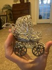 Vintage Dollhouse Miniature Metal Baby Doll Buggy, Carriage, Stroller, Pram — photo 1
