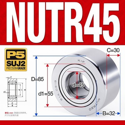NUTR45 P5 Flanged Bearing Unit   High-Precision Track Roller Support
