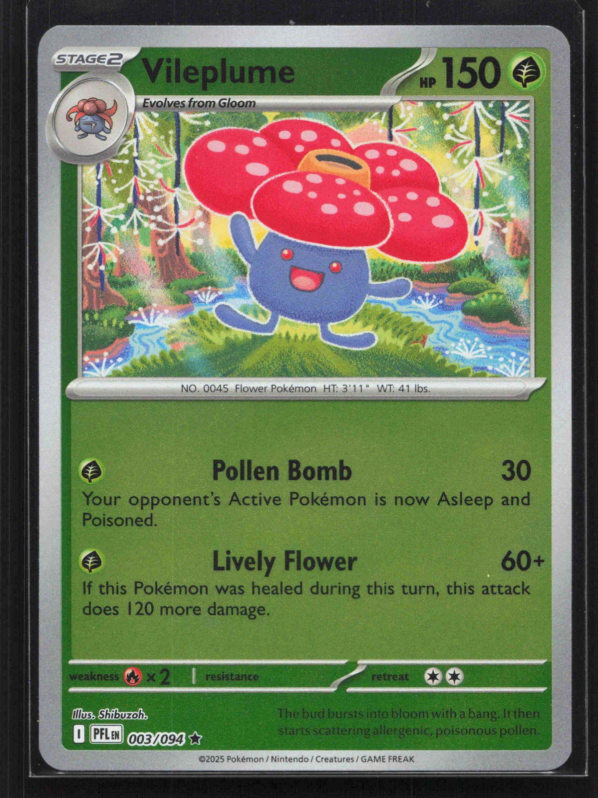 Vileplume Rare ME02: Phantasmal Flames 003/094 NM Reverse