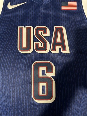 Nike Team USA LeBron James #6 2024 Jersey Royal Blue Youth Medium