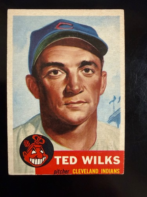 #ad 1953 TOPPS TED WILKS #101 EX NO CREASES NICE CENTERING $9.99