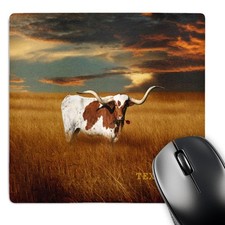3dRose LLC 8 x 8 x 0.25 Inches Mouse Pad, a Texas Longhorn mp 62229 1