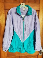 Vintage Lavon Purple/Lavender and Teal Windbreaker Jacket Large Track Suit